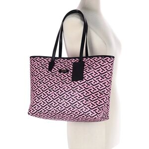 NEW Versace Geometric Pink and Black Tote with dust bag NWT AUTHENTIC
